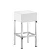 Cube sgabello di Pedrali struttura cromo lucido seduta Sky bianco