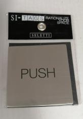 Targhetta segnaletica adesiva in metallo Seletti PUSH 7,5 cm x 7,5 cm