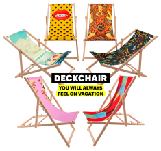 Deck Chair sdraio prendisole in legno e poliestere di Seletti