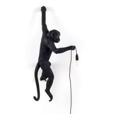 Monkey Lamp hanging left lampada da parete di Seletti nero