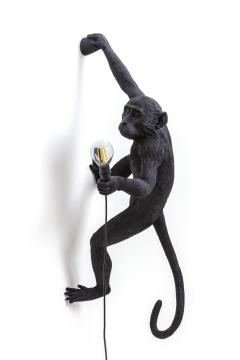 Monkey Lamp hanging right lampada da parete di Seletti nero