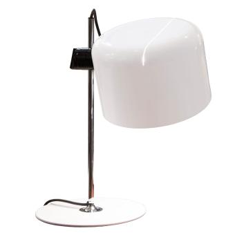 Coupè lampada da tavolo di Oluce bianco design Joe Colombo 1967