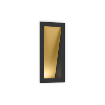 Themis 1.7 lampada da parete da incasso black + gold
